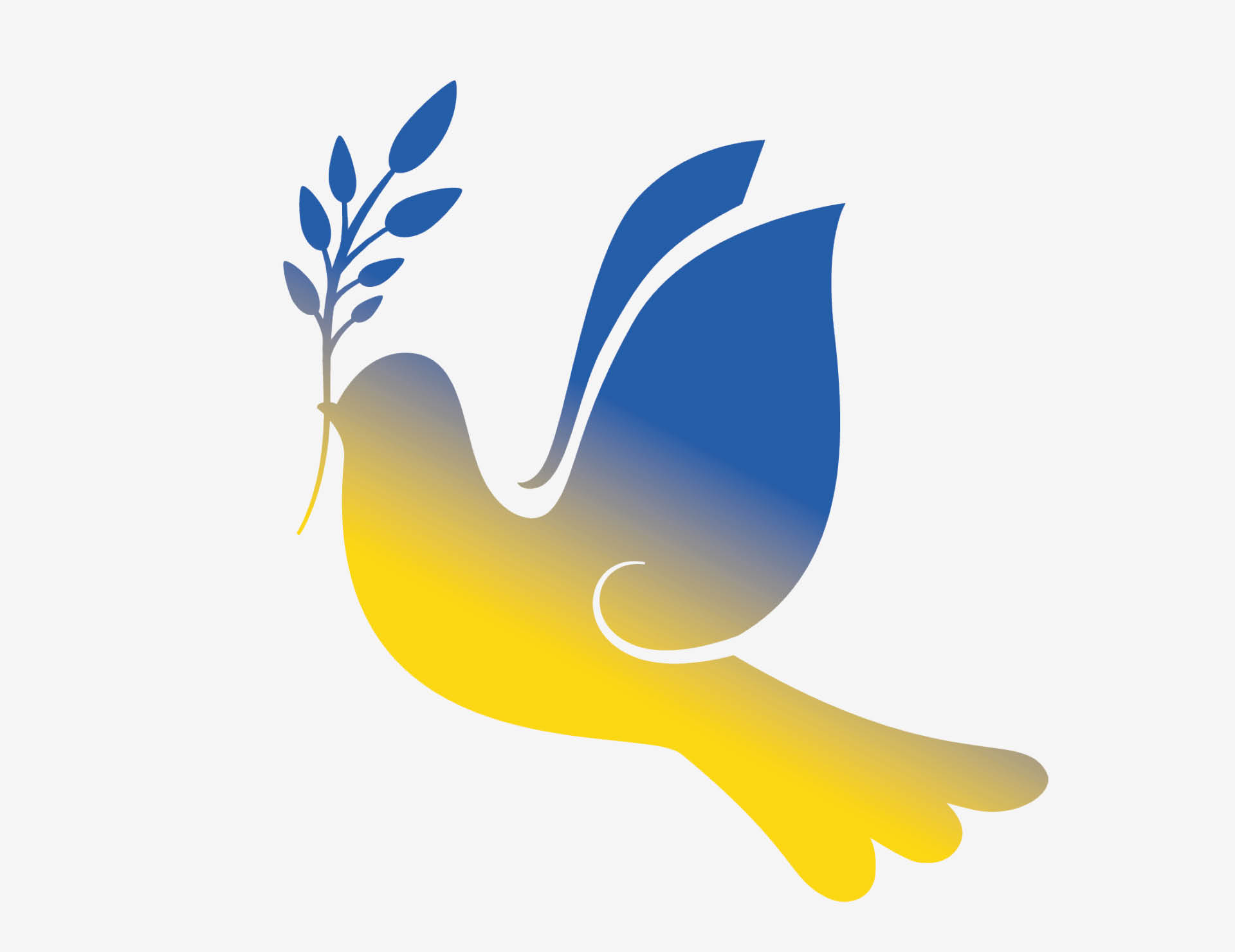 Friedenstaube in den Farben der Ukraine