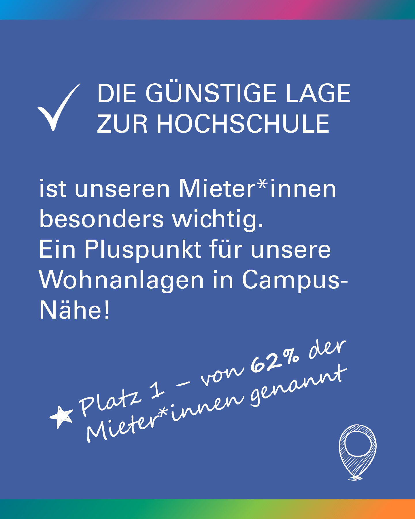 Umfrage: Günstige Lage zur Hochschule