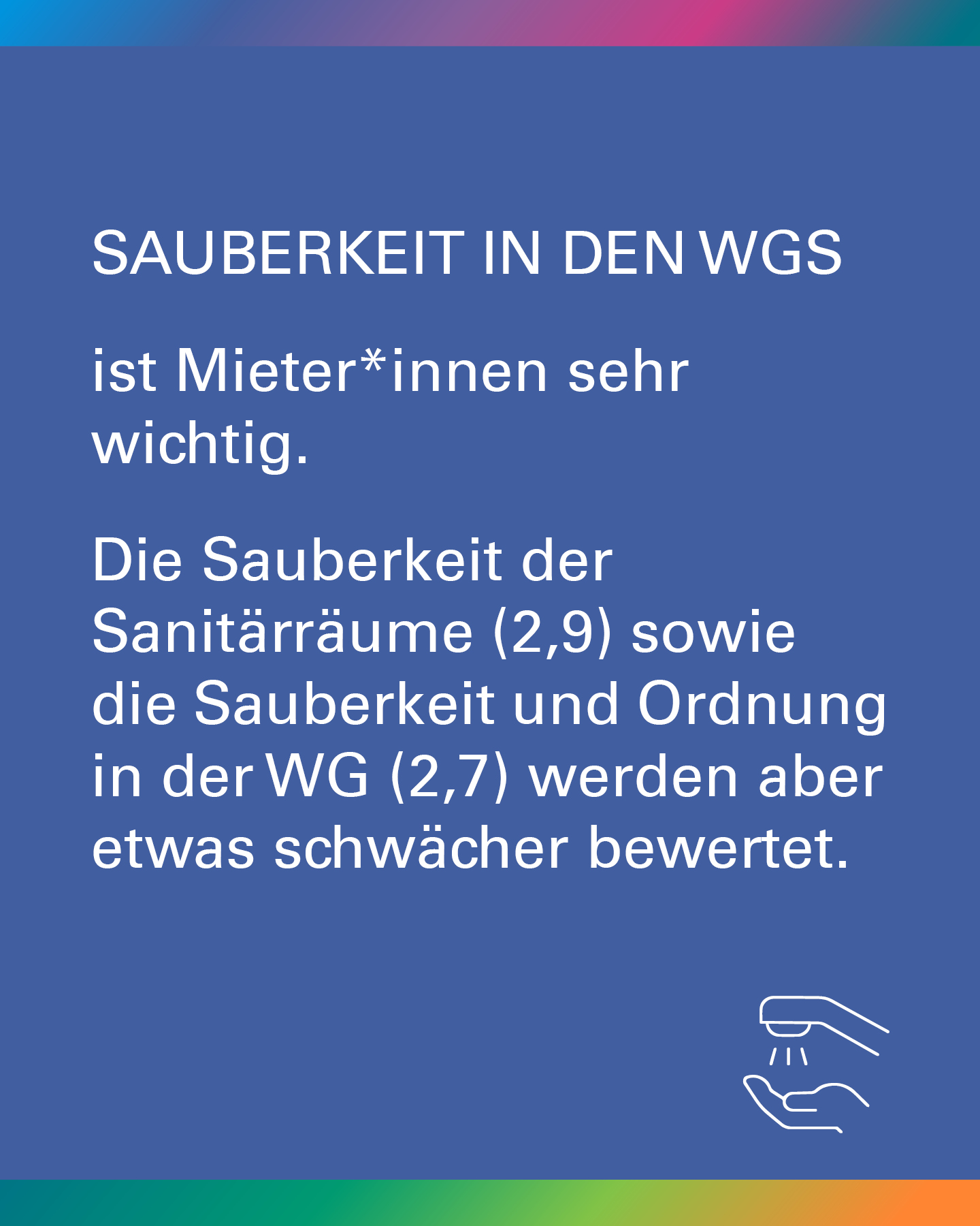 Umfrage: Sauberkeit ist Mieter*innen wichtig, ist aber etwas schwächer bewertet