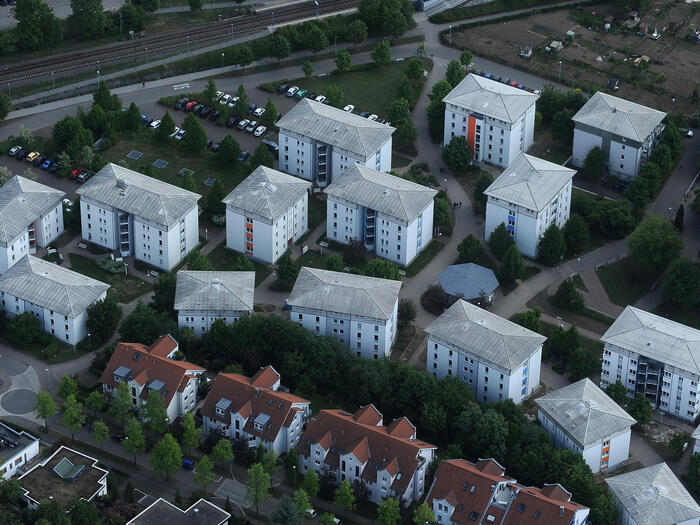 Luftaufnahme vom Studentendorf Ludwigsburg