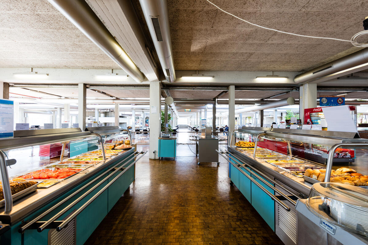 View of the cafeteria buffet