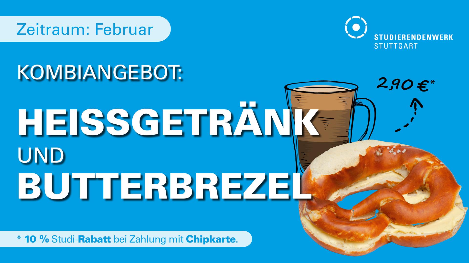 Kombiangebot im Februar: Heißgetränk und Butterbrezel für 2,90 Euro