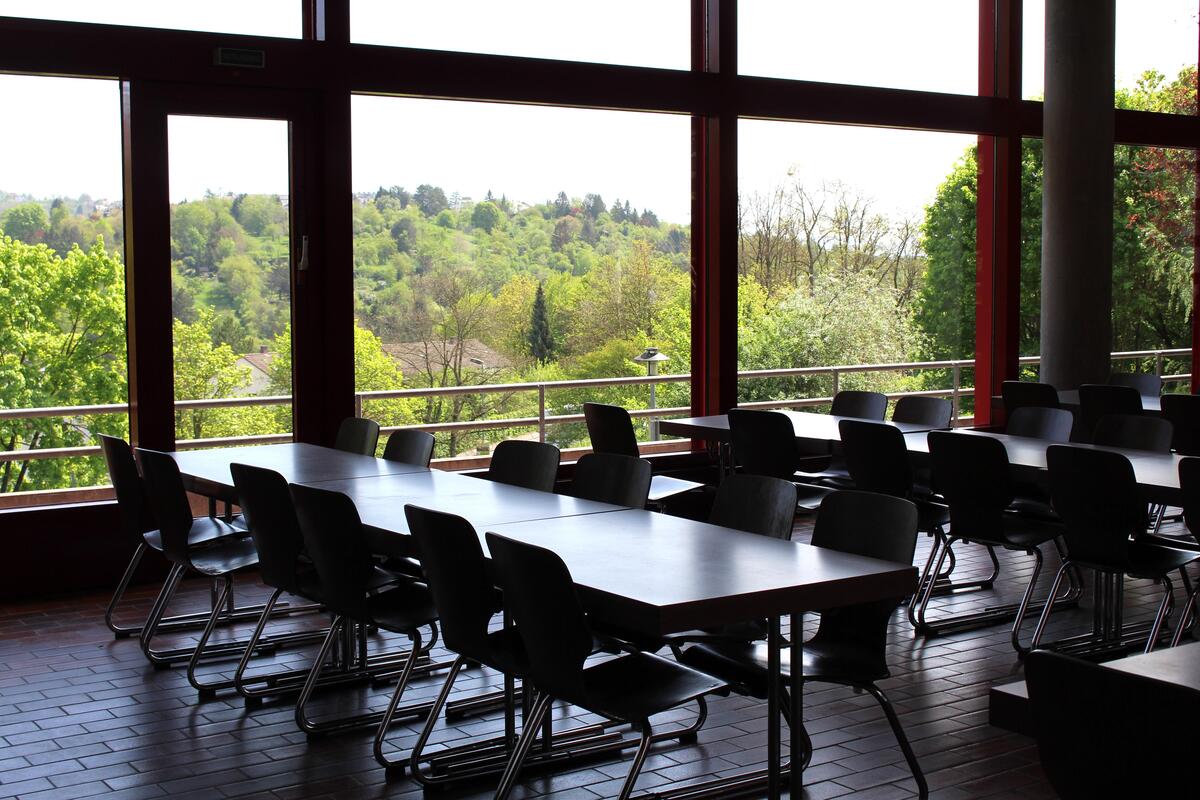 Tables and chairs in the Canteen