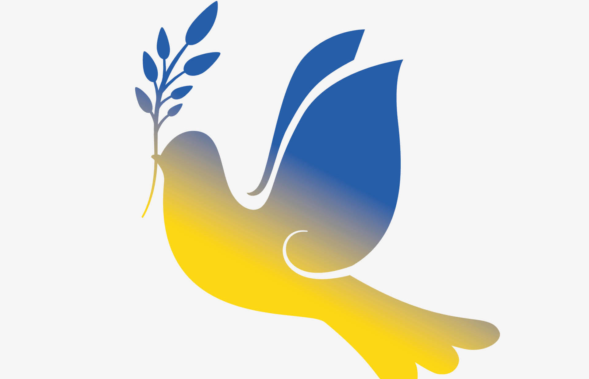 Peace dove in the colours of Ukraine