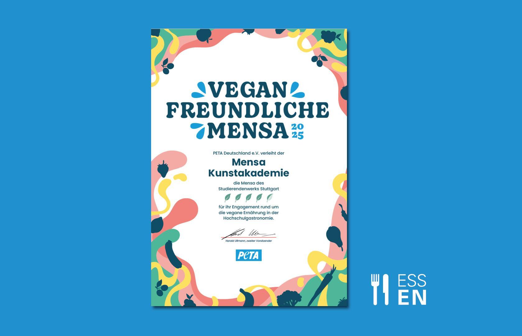 Award for vegan-friendly cafeteria