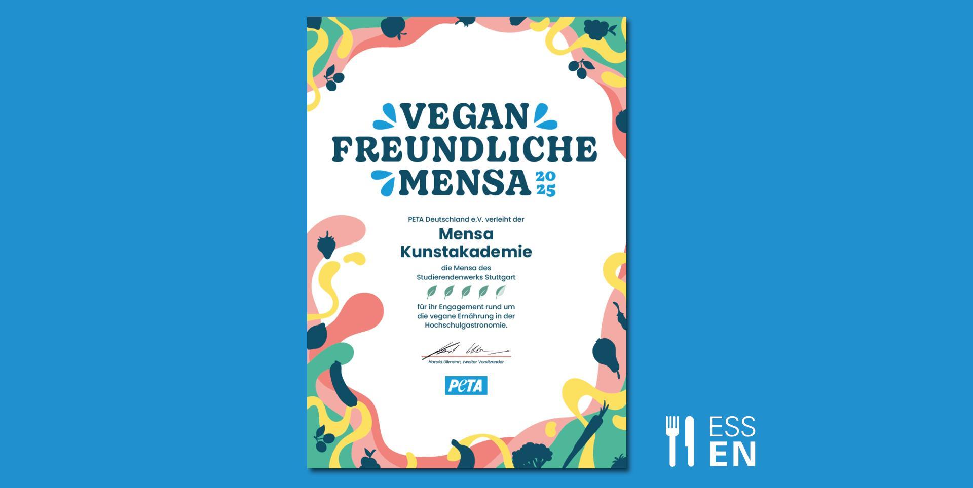 Award for vegan-friendly cafeteria