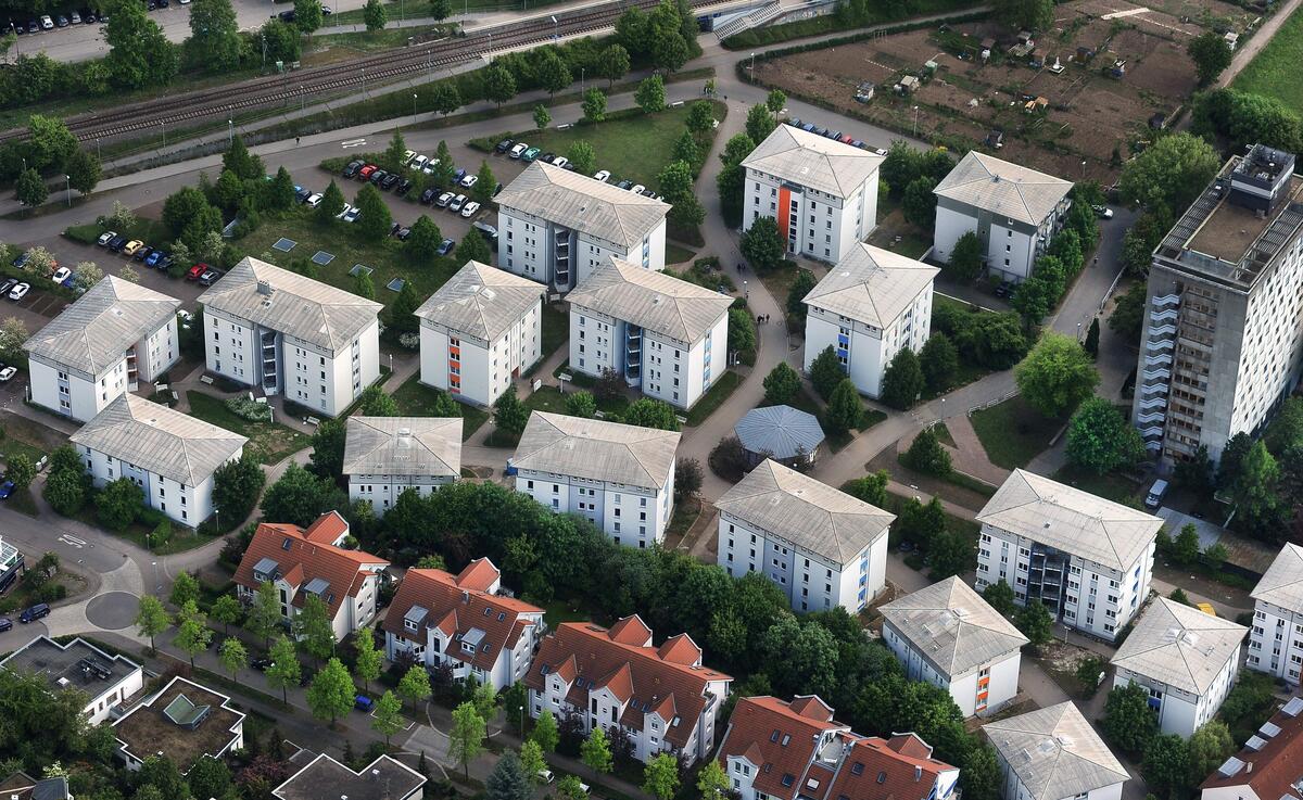 Luftaufnahme vom Studentendorf Ludwigsburg