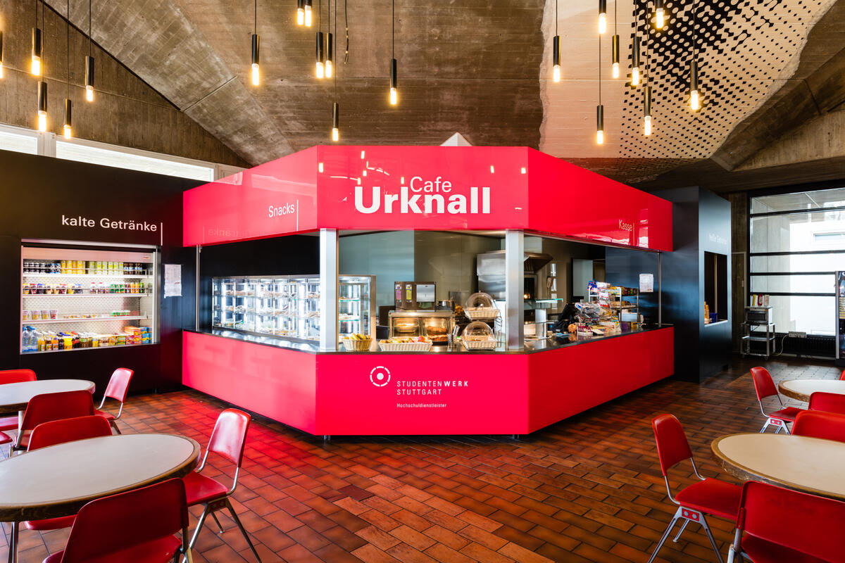 Front view of the counter in the cafeteria Urknall