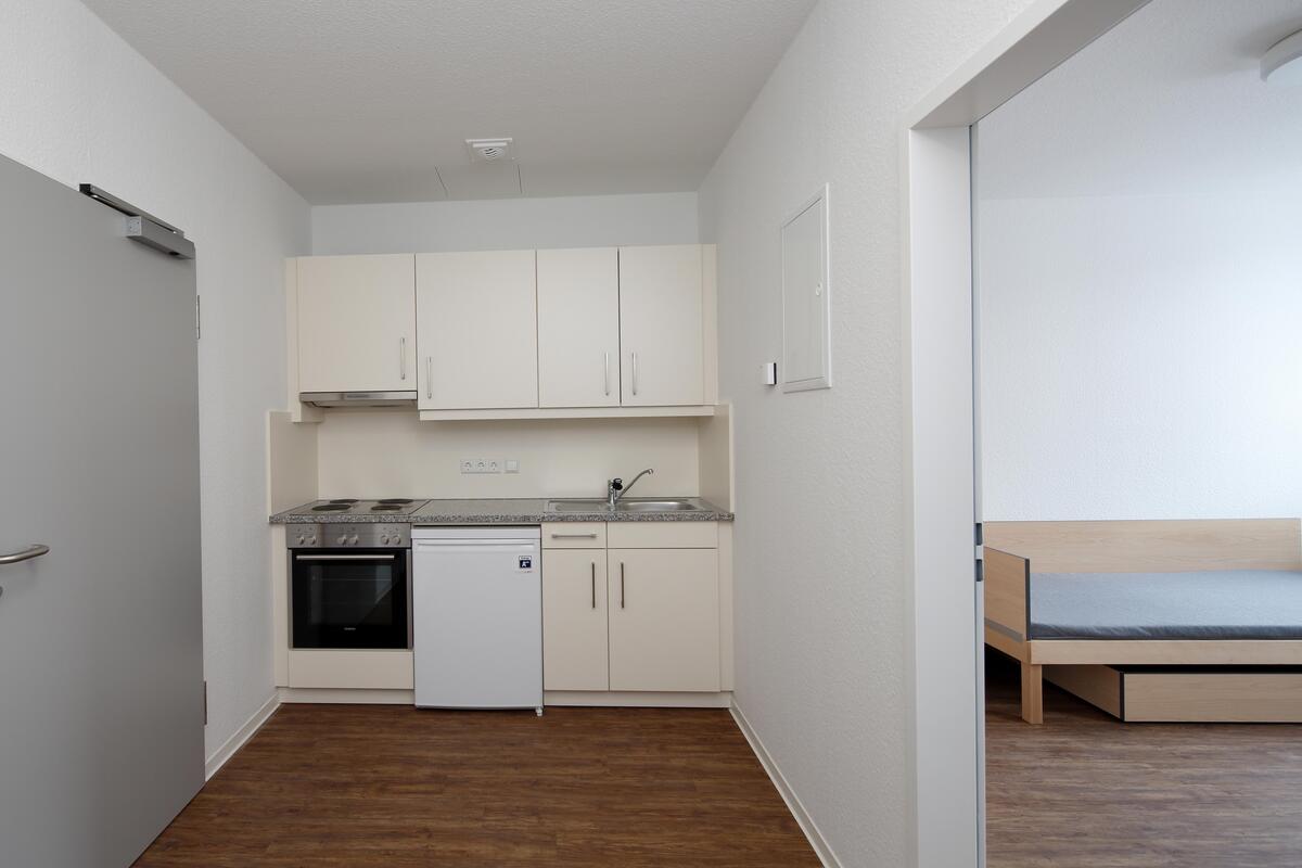 Kitchen in the dormitory at Heilmannstraße 3