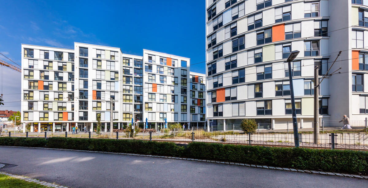 Exterior view of the dormitory at Filderbahnplatz