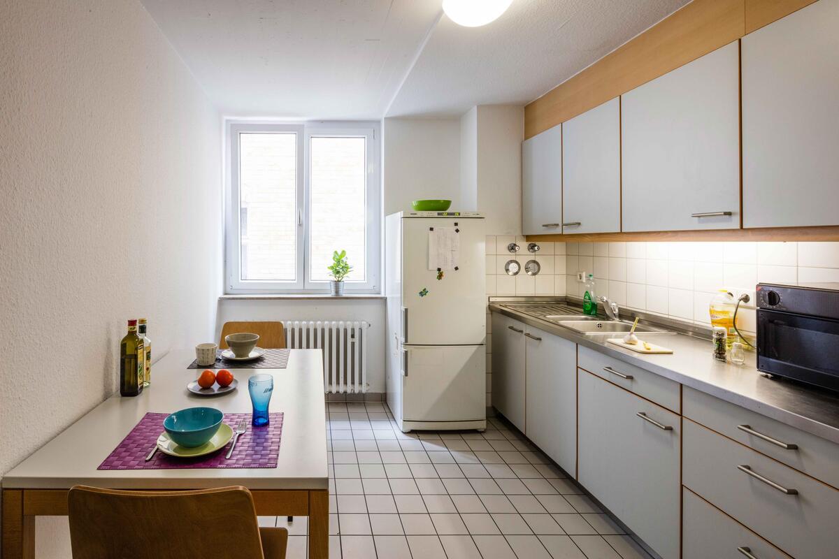 Kitchen with table and chairs in theodor-heus-heim