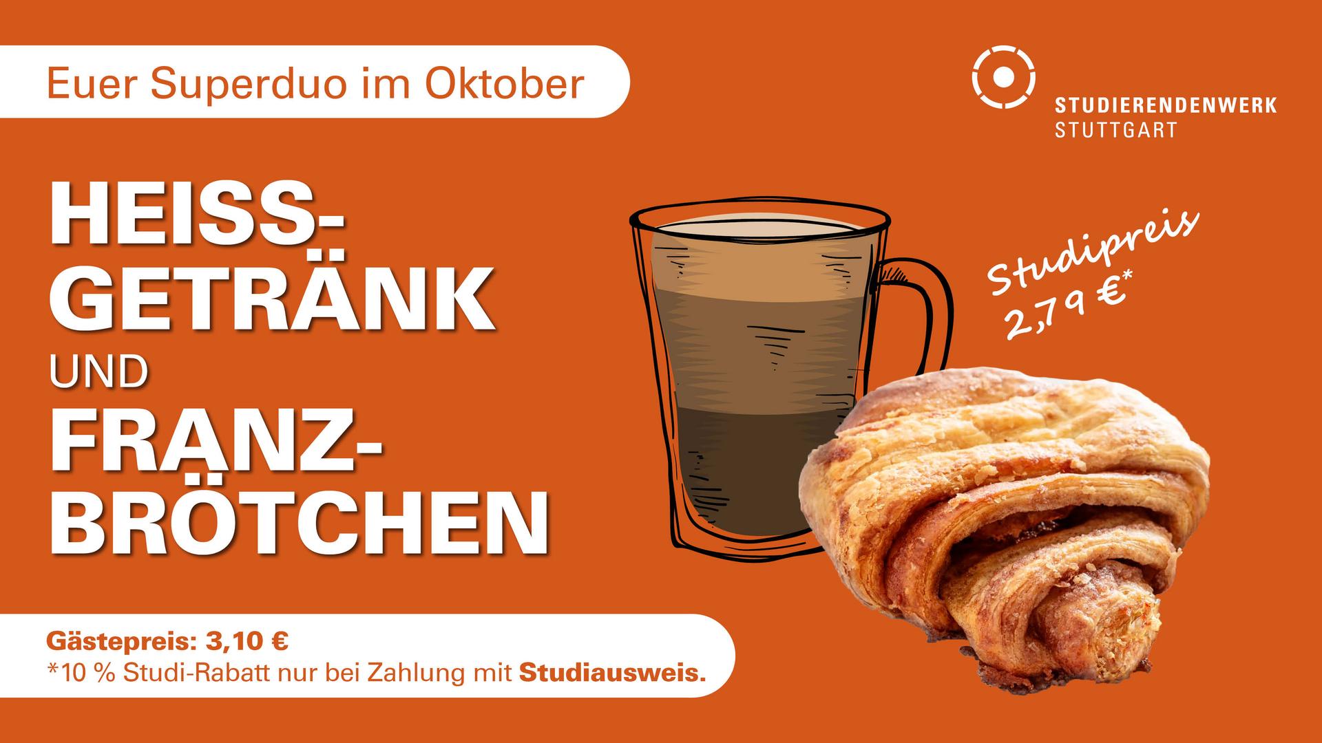 Aktionsgebäck im September: Buttercroissant und Heißgetränk