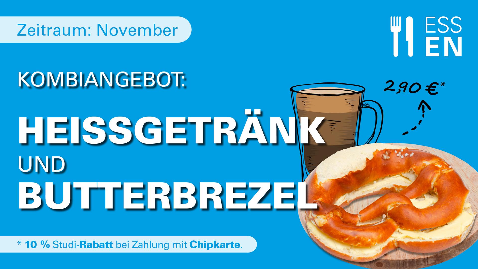 Kombiangebot: Heißgetränk und Butterbrezel für 2,90 Euro