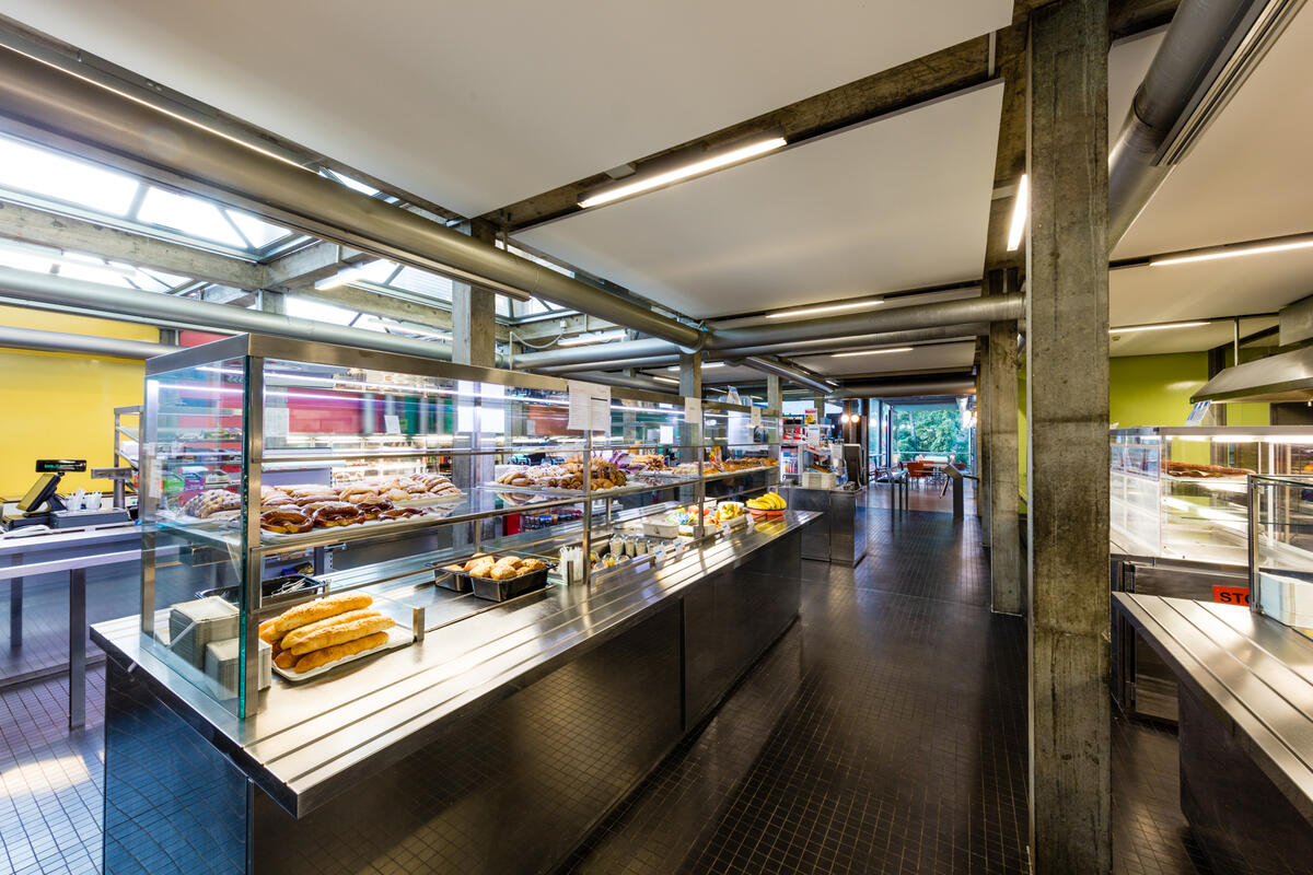 Pastries at the counter from the cafeteria Denkpause