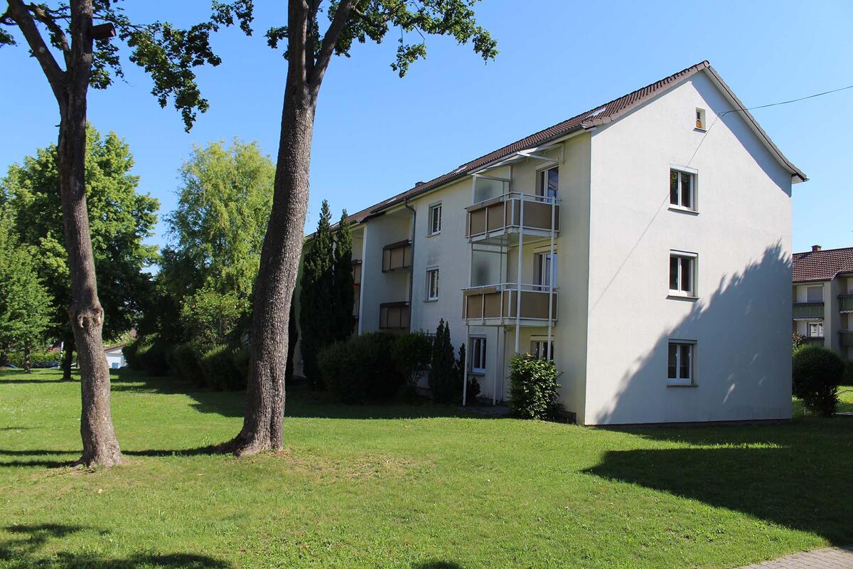 Außenansicht des Wohnareals in Stuttgart Rot